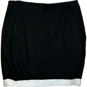 Eloquii Black Pencil Skirt White Contrast Hem Plus Size 22 Business Mini Skirt‎